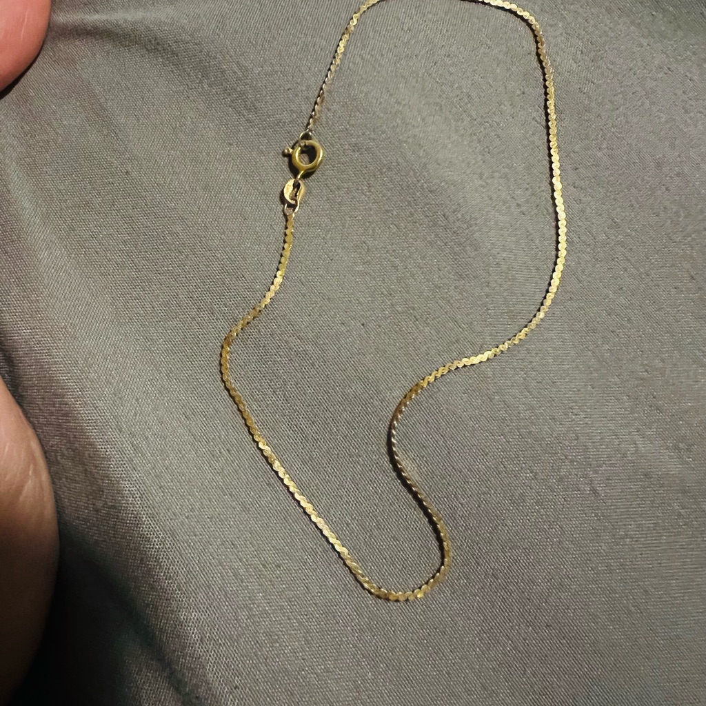 14k Yellow Gold Italian Serpentine Chain Bracelet 9.5” 1.08g Stamped